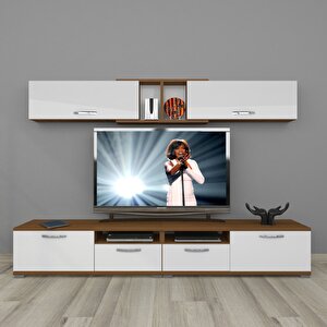 Eko 5220 Slm Tv Ünitesi Tv Sehpası Ceviz Beyaz