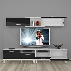 Eko 5220 Slm Silver Tv Ünitesi Tv Sehpası Beyaz - Siyah