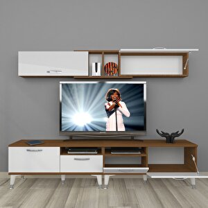 Eko 5220 Slm Silver Tv Ünitesi Tv Sehpası Ceviz Beyaz