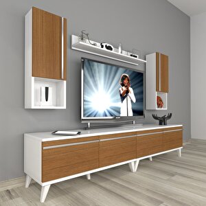 Eko 5220ta Mdf Retro Tv Ünitesi Tv Sehpası Beyaz - Ceviz