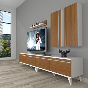 Eko 5220t Mdf Retro Tv Ünitesi Tv Sehpası Beyaz - Ceviz