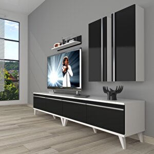 Eko 5220t Mdf Retro Tv Ünitesi Tv Sehpası Beyaz - Siyah