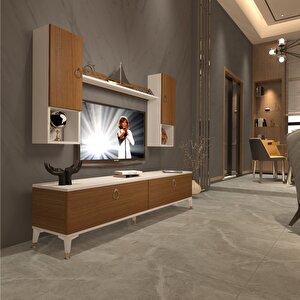 Eko 5da Mdf Std Gold Tv Ünitesi Tv Sehpası Beyaz - Ceviz