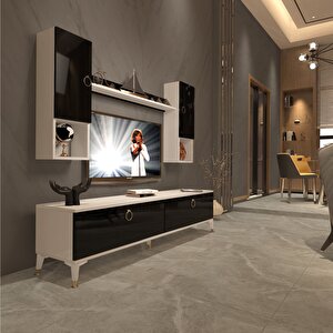 Eko 5da Mdf Std Gold Tv Ünitesi Tv Sehpası Beyaz - Siyah