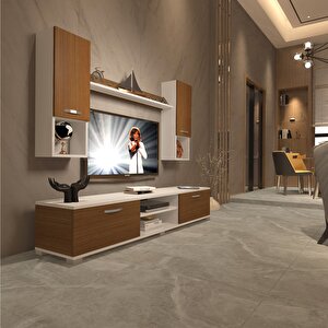 Eko 5da Mdf Dvd Tv Ünitesi Tv Sehpası Beyaz - Ceviz