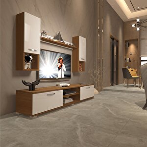 Eko 5da Mdf Dvd Tv Ünitesi Tv Sehpası Ceviz Beyaz