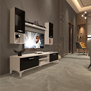 Eko 5da Mdf Dvd Silver Tv Ünitesi Tv Sehpası Beyaz - Siyah
