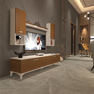 Eko 5da Mdf Std Silver Tv Ünitesi Tv Sehpası Beyaz - Ceviz