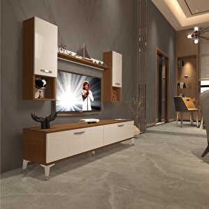 Eko 5da Mdf Std Silver Tv Ünitesi Tv Sehpası Ceviz Beyaz