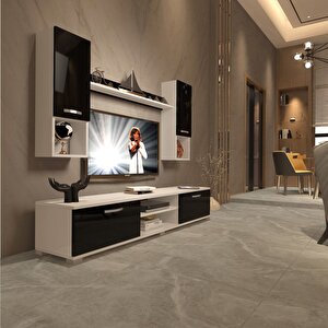 Eko 5da Slm Dvd Tv Ünitesi Tv Sehpası Beyaz - Siyah