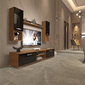Eko 5da Slm Dvd Tv Ünitesi Tv Sehpası Ceviz-Siyah