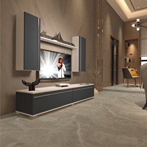 Eko 5d Mdf Std Tv Ünitesi Tv Sehpası Beyaz - Antrasit