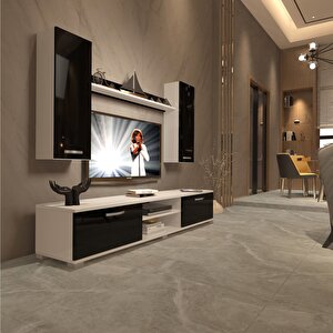 Eko 5d Mdf Dvd Tv Ünitesi Tv Sehpası Beyaz - Siyah