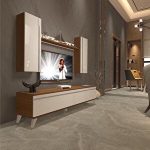 Eko 5d Mdf Std Retro Tv Ünitesi Tv Sehpası Ceviz Beyaz