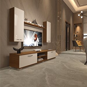 Eko 5d Slm Dvd Tv Ünitesi Tv Sehpası Ceviz Beyaz