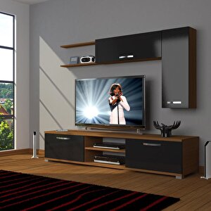 Eko 5l Slm Dvd Tv Ünitesi Tv Sehpası Ceviz-Siyah