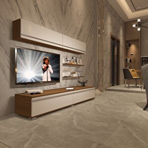 Eko 5 Mdf Std Tv Ünitesi Tv Sehpası Ceviz Beyaz