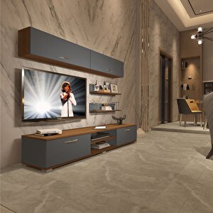 Eko 5 Mdf Dvd Tv Ünitesi Tv Sehpası Ceviz Antrasit