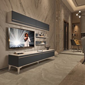 Eko 5 Mdf Std Silver Tv Ünitesi Tv Sehpası Beyaz - Antrasit