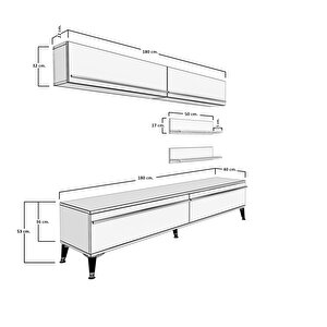 Eko 5 Mdf Std Silver Tv Ünitesi Tv Sehpası Ceviz Beyaz