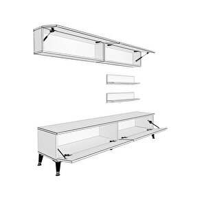 Eko 5 Mdf Std Silver Tv Ünitesi Tv Sehpası Ceviz-Siyah