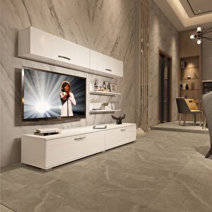 Eko 5 Slm Std Tv Ünitesi Tv Sehpası Parlak Beyaz