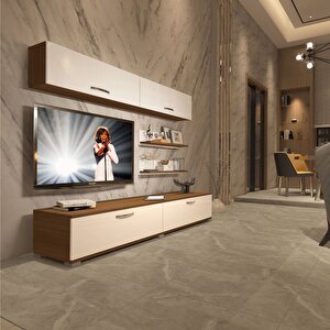 Eko 5 Slm Std Tv Ünitesi Tv Sehpası Ceviz Beyaz