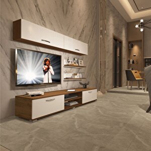 Eko 5 Slm Dvd Tv Ünitesi Tv Sehpası Ceviz Beyaz