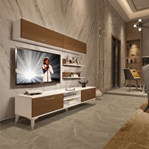 Eko 5 Slm Dvd Silver Tv Ünitesi Tv Sehpası Beyaz - Ceviz