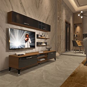 Eko 5 Slm Dvd Silver Tv Ünitesi Tv Sehpası Ceviz-Siyah