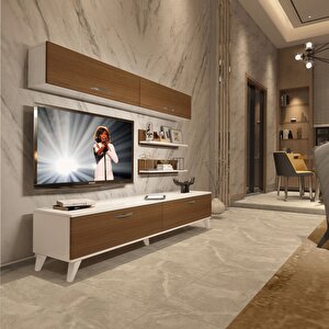Eko 5 Slm Std Retro Tv Ünitesi Tv Sehpası Beyaz - Ceviz