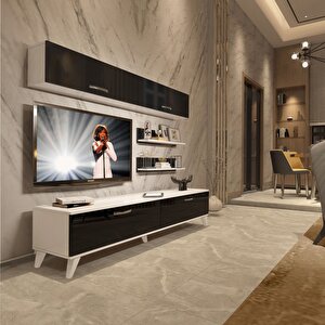 Eko 5 Slm Std Retro Tv Ünitesi Tv Sehpası Beyaz - Siyah