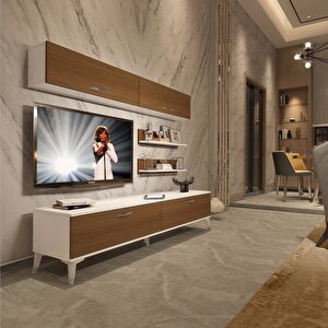 Eko 5 Slm Std Silver Tv Ünitesi Tv Sehpası Beyaz - Ceviz