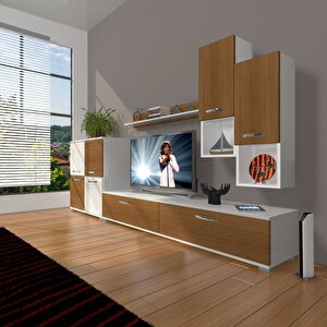 Eko 6da Mdf Std Tv Ünitesi Tv Sehpası Beyaz - Ceviz