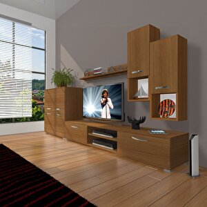 Eko 6da Mdf Dvd Tv Ünitesi Tv Sehpası Naturel Ceviz