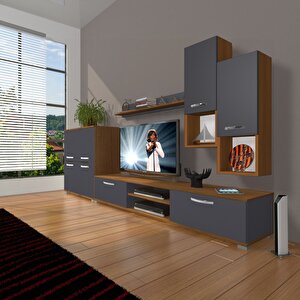 Eko 6da Mdf Dvd Tv Ünitesi Tv Sehpası Ceviz Antrasit