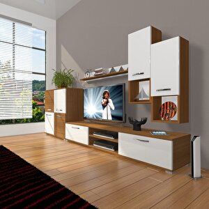 Eko 6da Mdf Dvd Tv Ünitesi Tv Sehpası Ceviz Beyaz