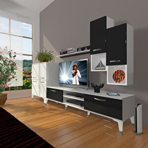 Eko 6da Mdf Dvd Silver Tv Ünitesi Tv Sehpası Beyaz - Siyah