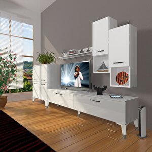 Eko 6da Mdf Std Silver Tv Ünitesi Tv Sehpası Parlak Beyaz