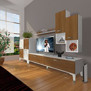 Eko 6da Mdf Std Silver Tv Ünitesi Tv Sehpası Beyaz - Ceviz