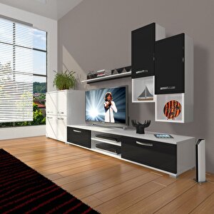 Eko 6da Slm Dvd Tv Ünitesi Tv Sehpası Beyaz - Siyah