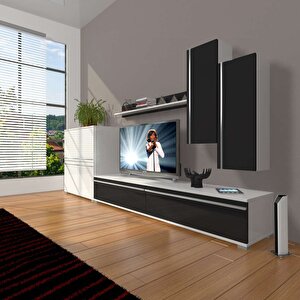 Eko 6 Mdf Std Tv Ünitesi Tv Sehpası Beyaz - Siyah