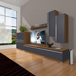 Eko 6 Mdf Std Tv Ünitesi Tv Sehpası Ceviz Antrasit