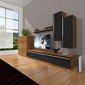 Eko 6 Mdf Std Tv Ünitesi Tv Sehpası Ceviz-Siyah