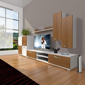 Eko 6 Mdf Dvd Tv Ünitesi Tv Sehpası Beyaz - Ceviz