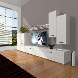 Eko 6 Slm Std Tv Ünitesi Tv Sehpası Parlak Beyaz