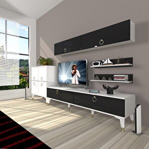 Eko 6y Mdf Std Gold Tv Ünitesi Tv Sehpası Beyaz - Siyah