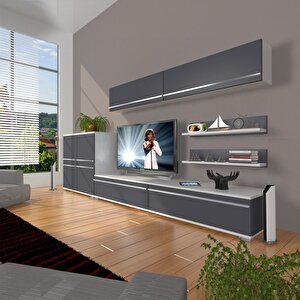 Eko 6y Mdf Std Tv Ünitesi Tv Sehpası Beyaz - Antrasit