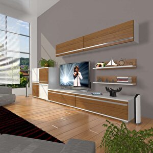 Eko 6y Mdf Std Tv Ünitesi Tv Sehpası Beyaz - Ceviz