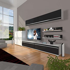 Eko 6y Mdf Std Tv Ünitesi Tv Sehpası Beyaz - Siyah